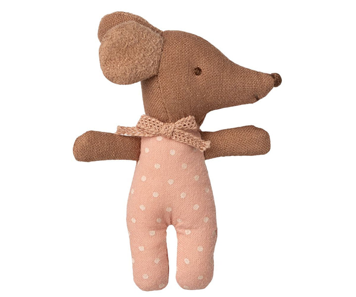Maileg - Sleepy Wakey Baby Mus I Tændstikæske - Rosa - Baby Mouse Legetøj 
