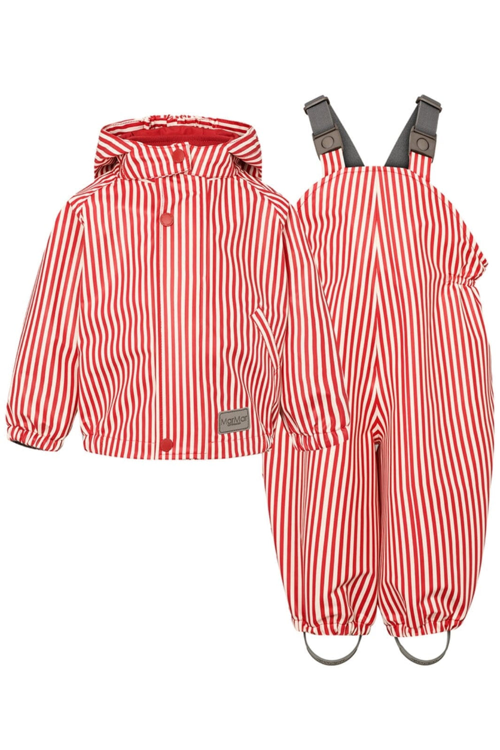 MarMar - Rainwear Set Oddy - Red Dew Stripe 1537 Regntøj 