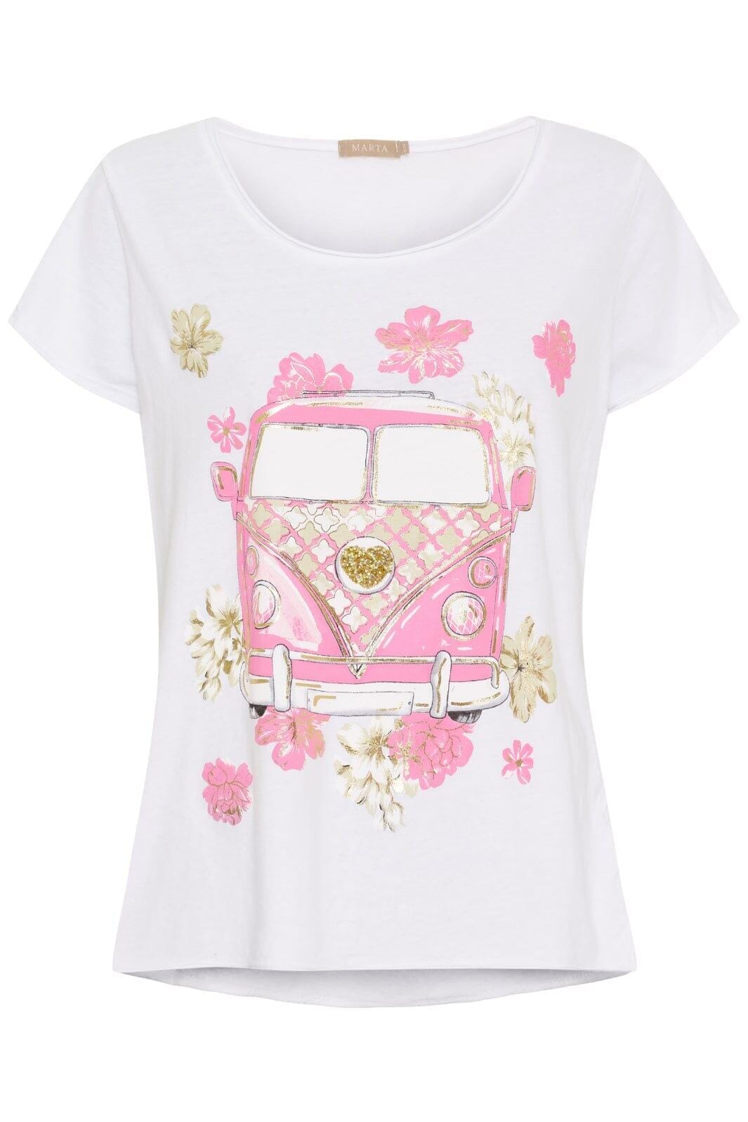 Marta Du Chateau - Mdcmarie T-Shirt 1535 - White Vw Rosa Baby T-shirts 
