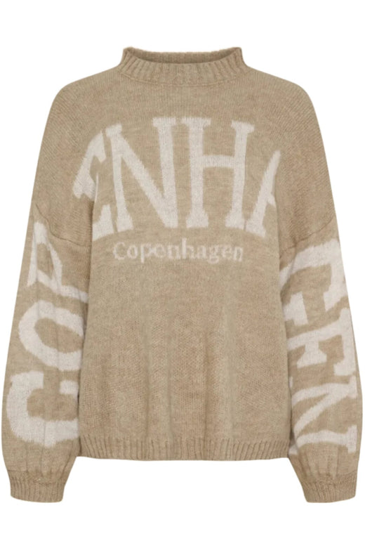 Marta Du Chateau - Mdcaria Knit 8111 - Fango/Beige Strikbluser 