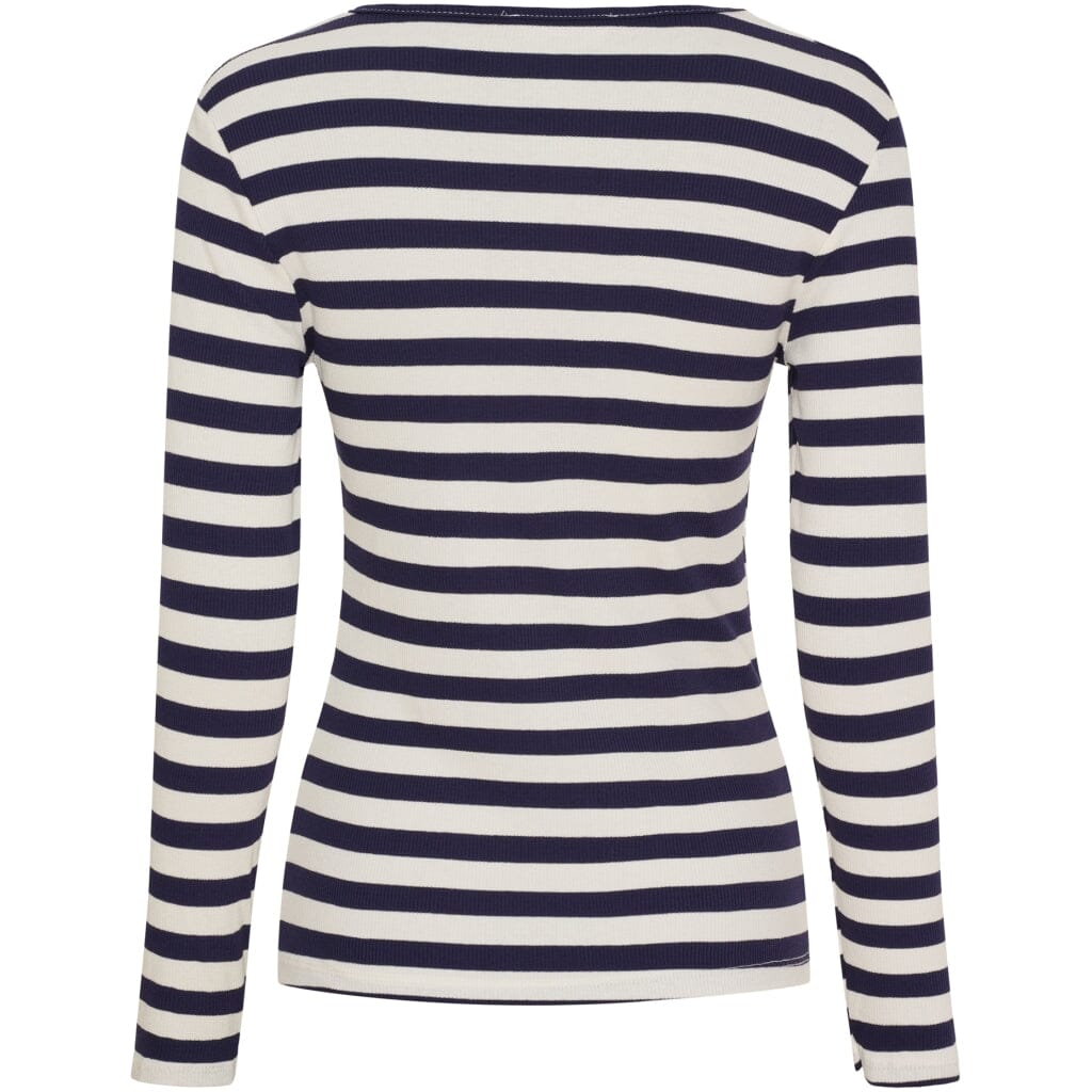 Marta Du Chateau - Mdcbegonia Ls Tee 7702 - Navy Bluser 