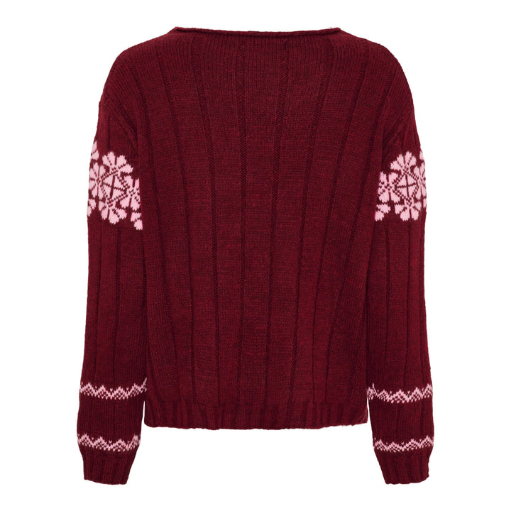 Marta Du Chateau - Mdcbruna Knit 8154 - Bordeaux/Pink Strikbluser 
