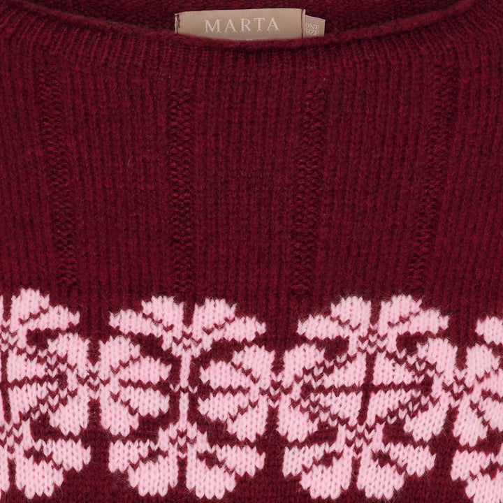 Marta Du Chateau - Mdcbruna Knit 8154 - Bordeaux/Pink Strikbluser 