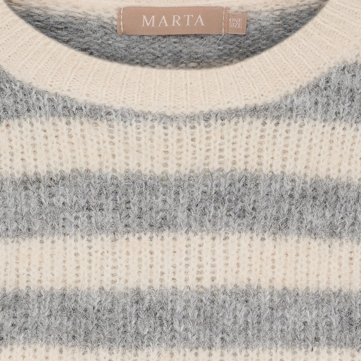 Marta Du Chateau - Mdccassie Knit 8130 - Beige/Grigio8808/Orange8823 Strikbluser 