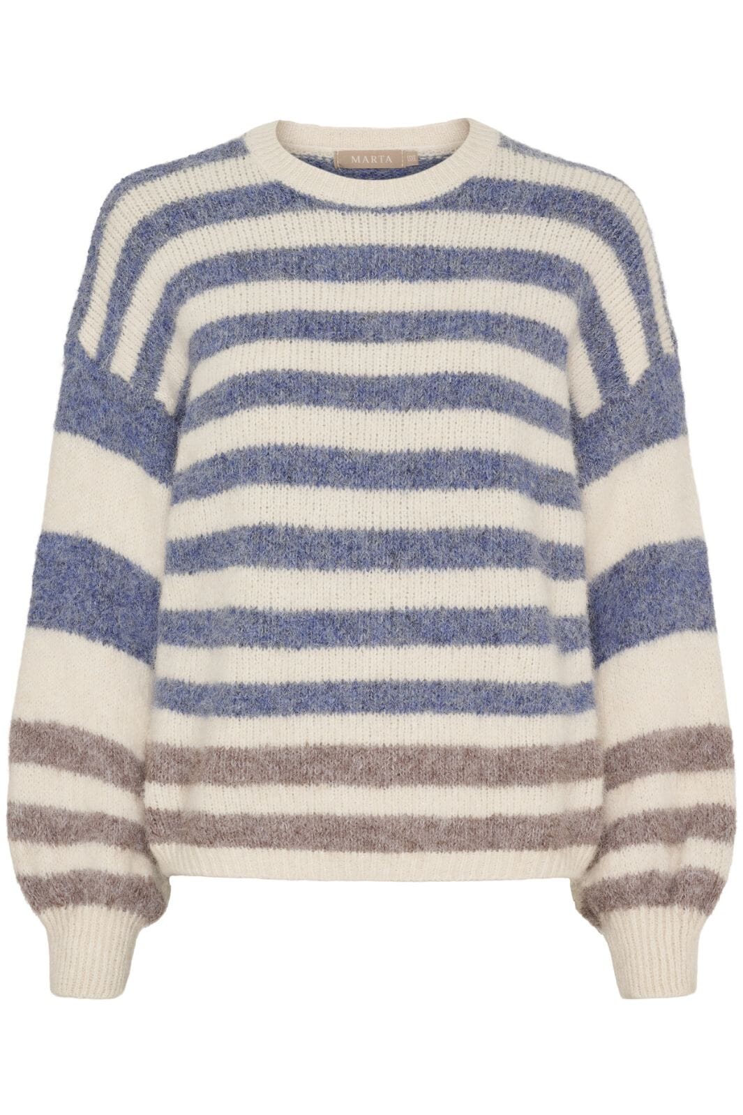 Marta Du Chateau - Mdccassie Knit 8130 - Beige/Jeans8819/Fango8804 Strikbluser 