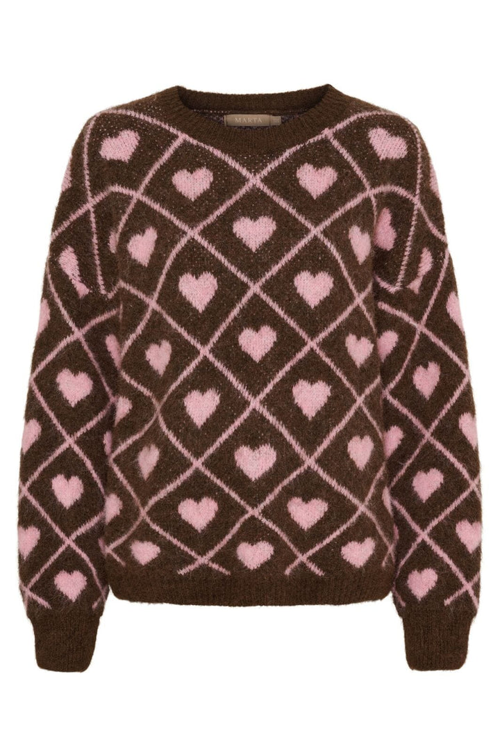 Marta Du Chateau - Mdcferay Knit 8151 - Moro9510/Rosa9532 Strikbluser 
