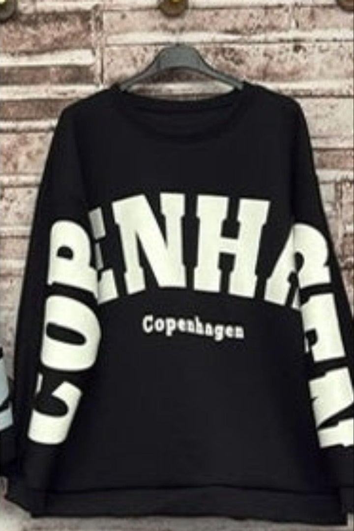 Marta Du Chateau - Mdchibiscus Sweatshirt 22659 - Black/White