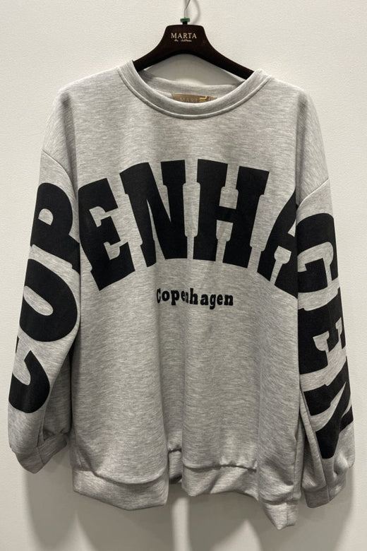 Marta Du Chateau - Mdchibiscus Sweatshirt 22659 - Grey/Black Sweatshirts 