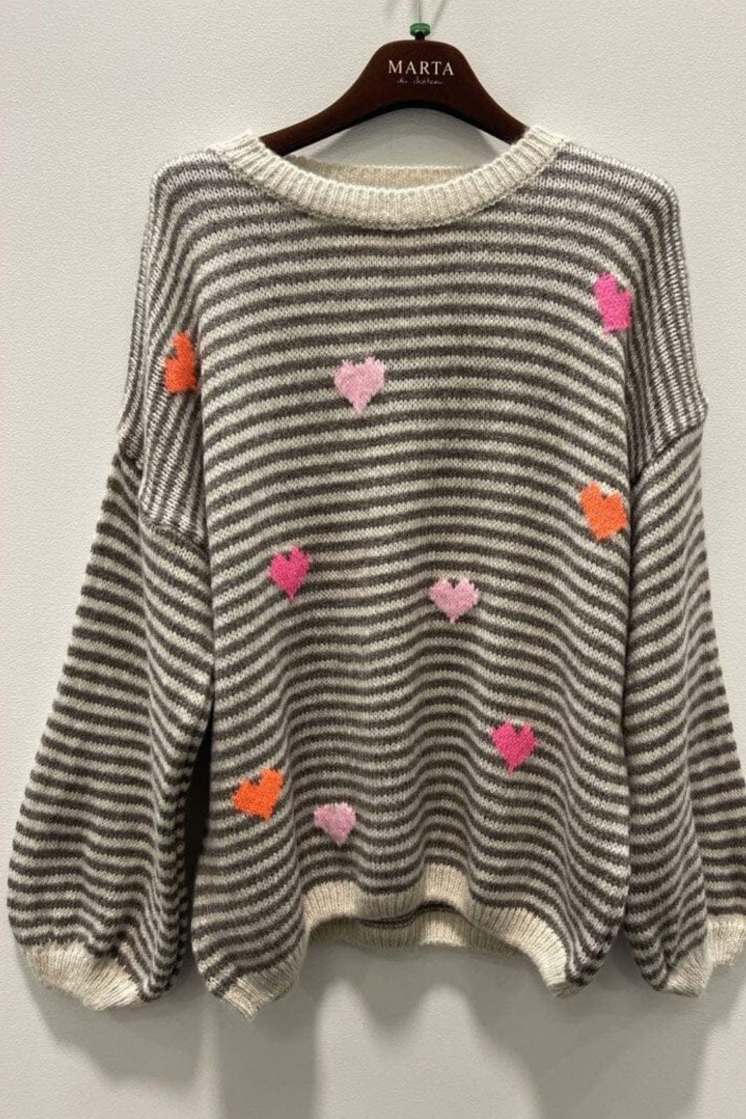 Marta Du Chateau - Mdcindie Knit 8112 - Beige/Fango Strikbluser 