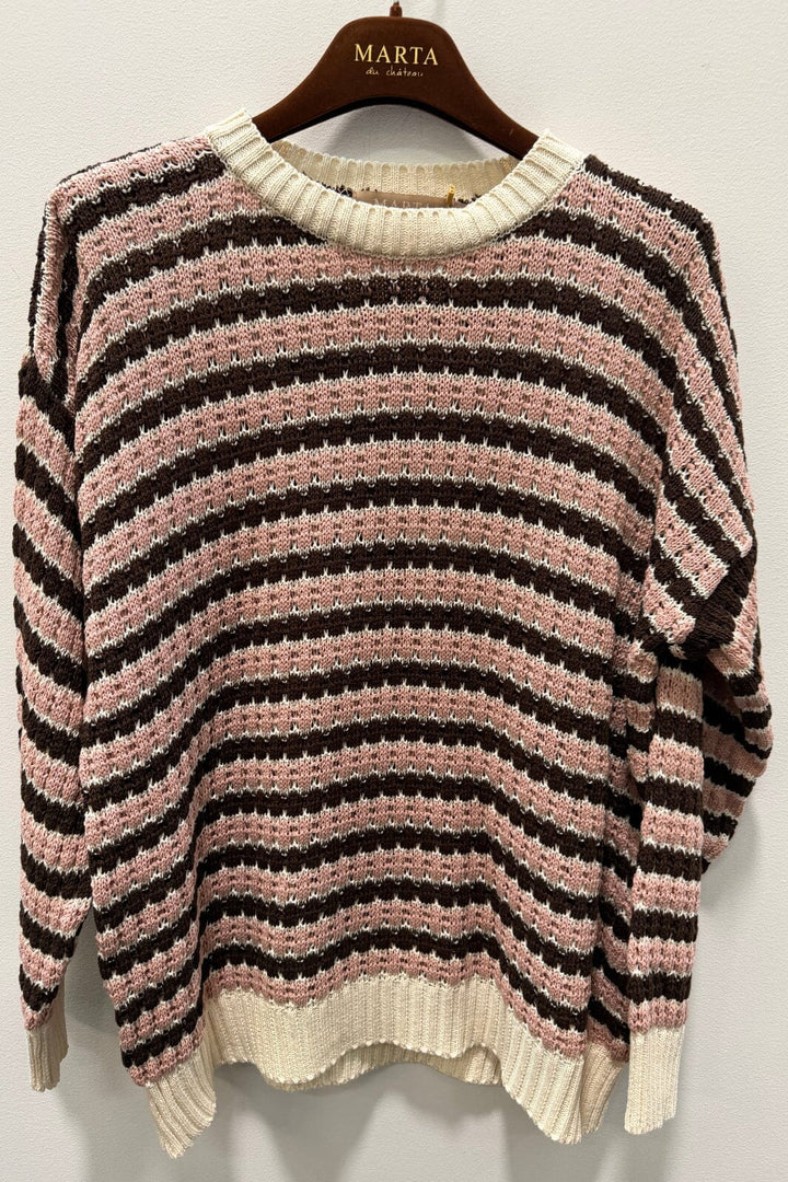Marta Du Chateau - Mdcnivelle Knit KNA110M - Moro/Antique Strikbluser 