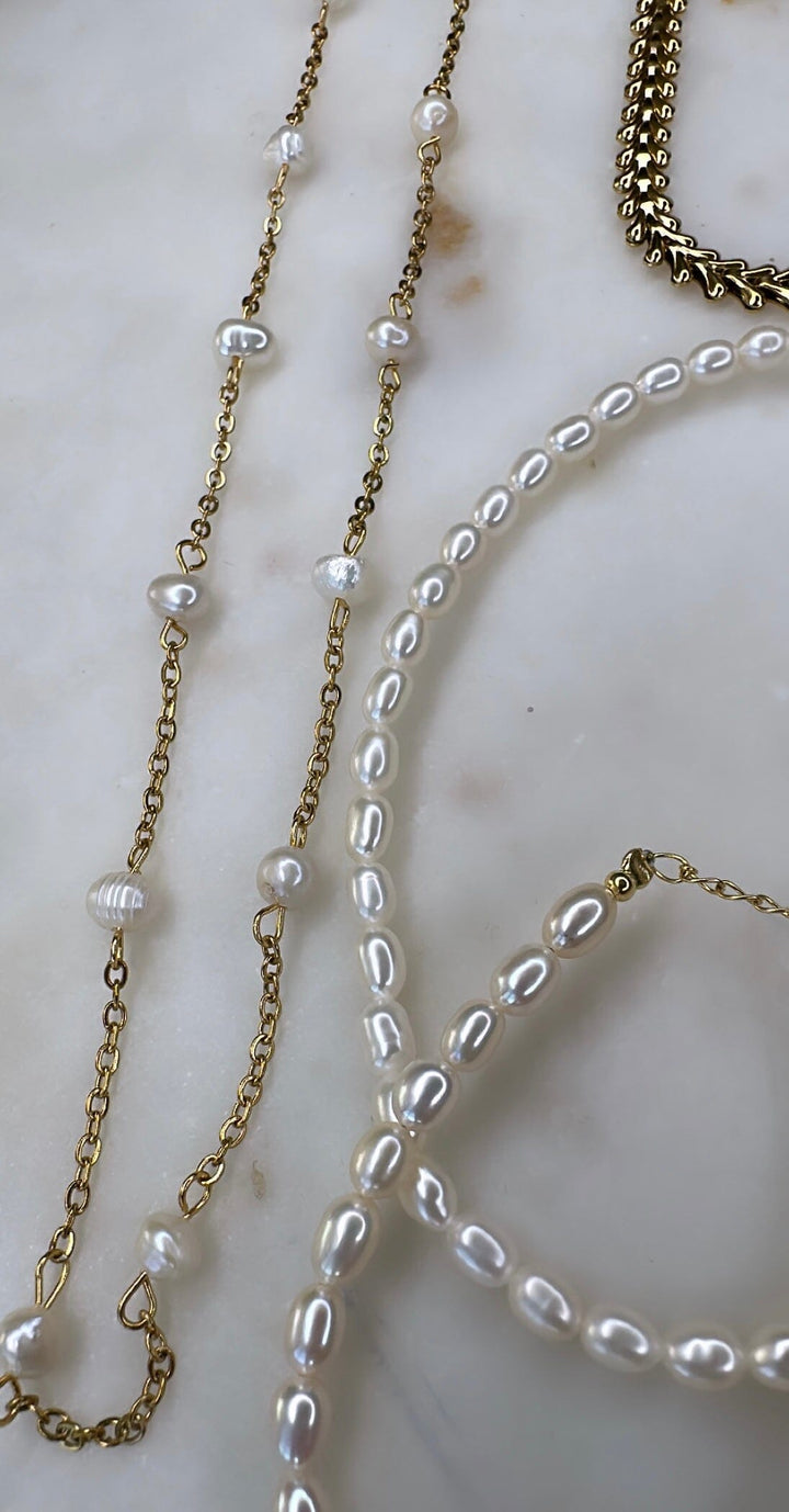 Mellow Moon - Barok Perle Ankelkæde - Forgyldt Ankelkæder 