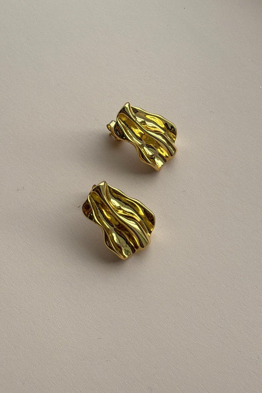 Mellow Moon - Wave Earring - Forgyldt Øreringe 