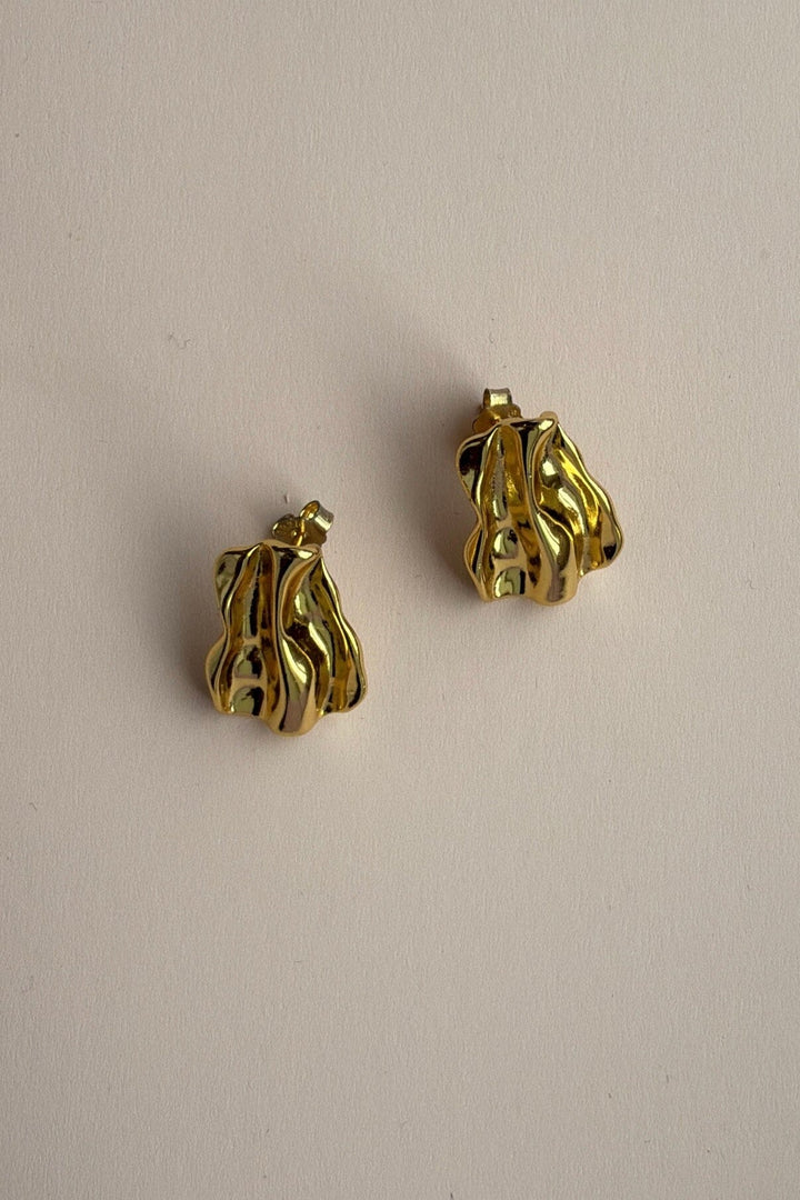 Mellow Moon - Wave Earring - Forgyldt Øreringe 