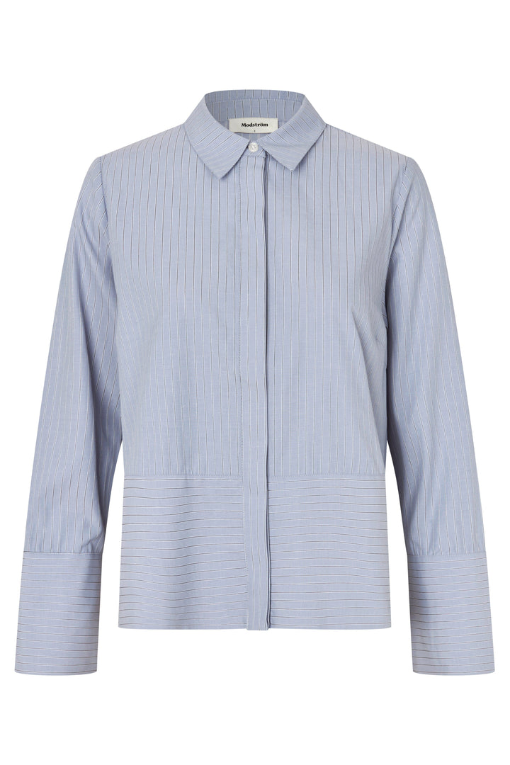 ModströM - Brodiemd Shirt 59255 - 12061 - Zen Blue Pinstripe Skjorter 