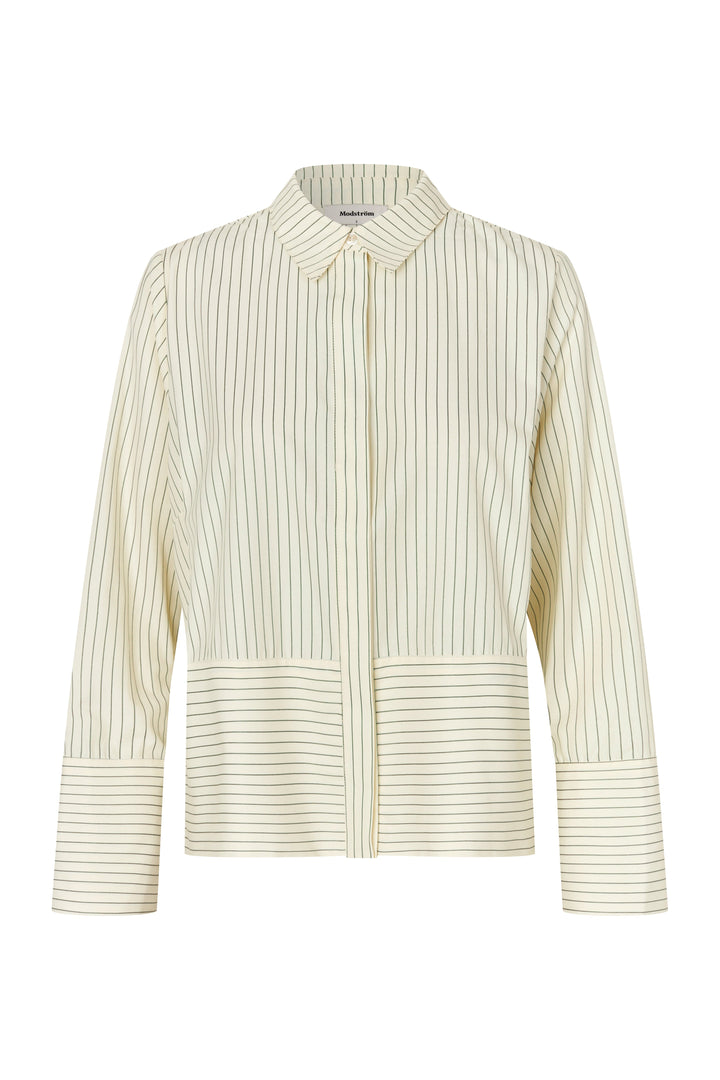 ModströM - Brodiemd Shirt 59255 - 12062 - Lime Pinstripe Skjorter 