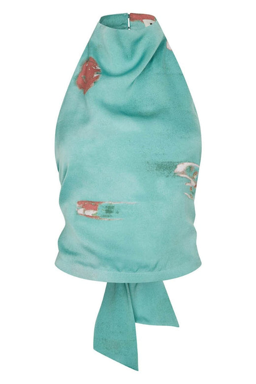 Modström - Carinamd Print Top 59432 - 11631 - Aqua Flower