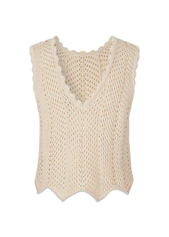 Modström - Carymd Top 56771 - 100 - Summer Sand Strikbluser 