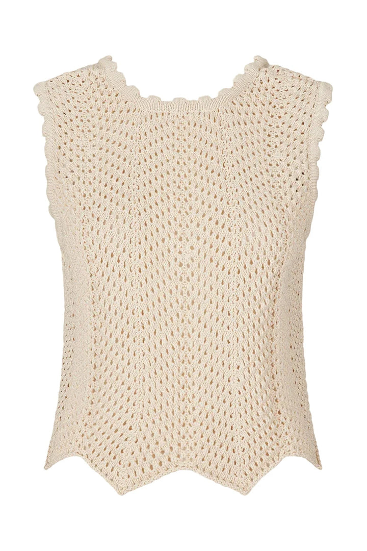 Modström - Carymd Top 56771 - 100 - Summer Sand Strikbluser 