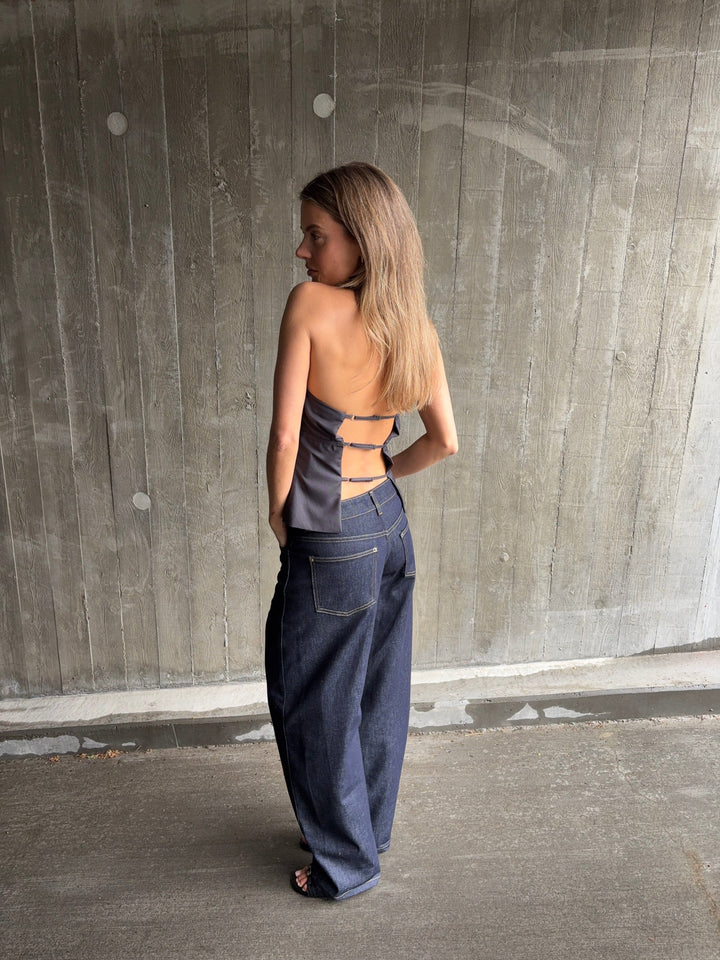 Modström - Cirkelinemd Top 59356 - 7088 - Dark Grey Melange Toppe 