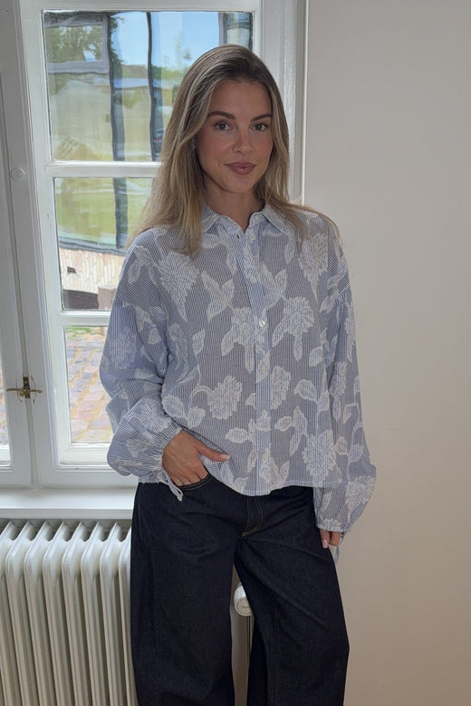 Modström - Cristanmd Shirt 59353 - 11198 - Blue Striped Jacquard Skjorter 