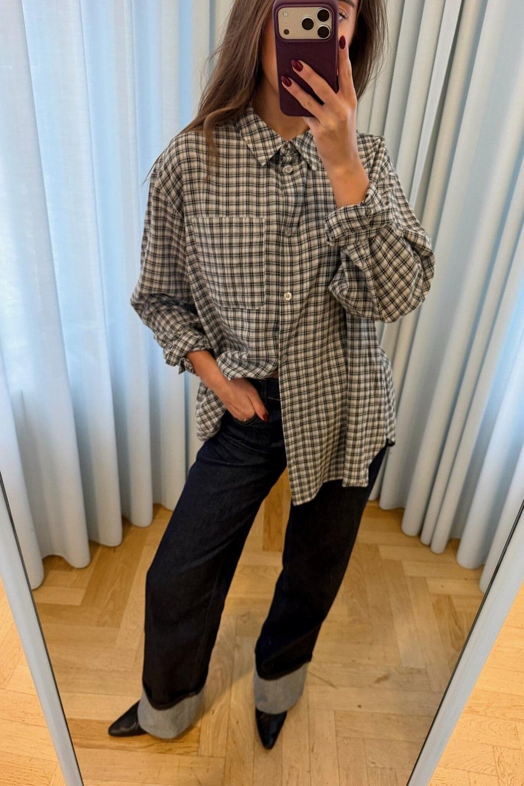 ModströM - Dorotheamd Shirt 59489 - 11833 - Vanilla Black Check Skjorter 