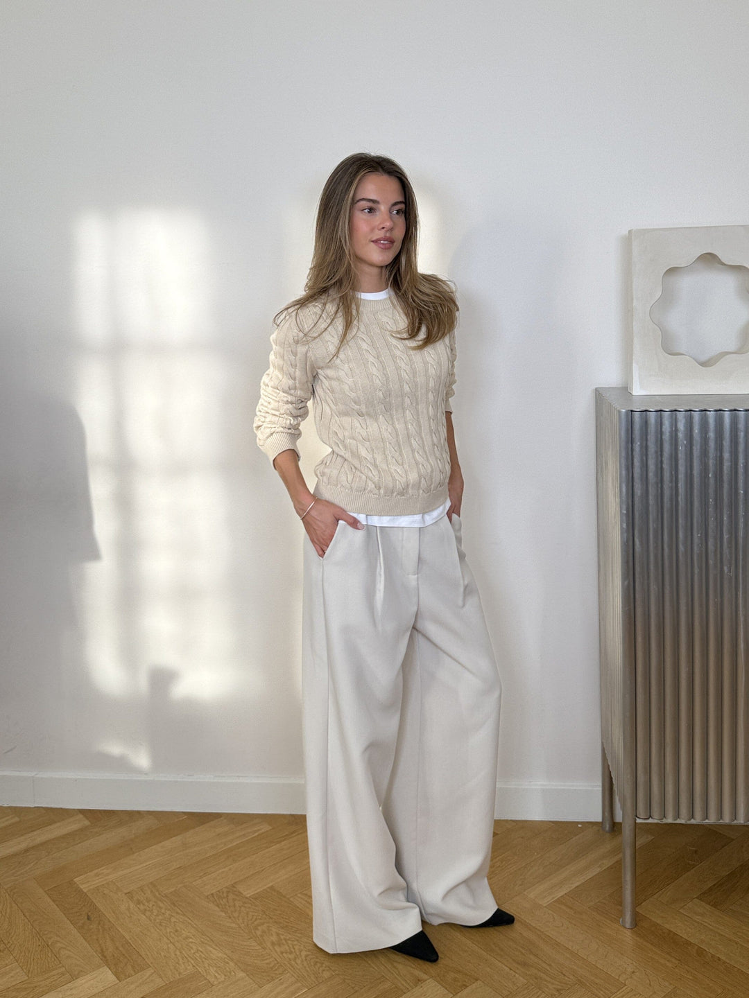 Modström - Galemd Wide Pants 58887 - 15 - Moonbeam Bukser 