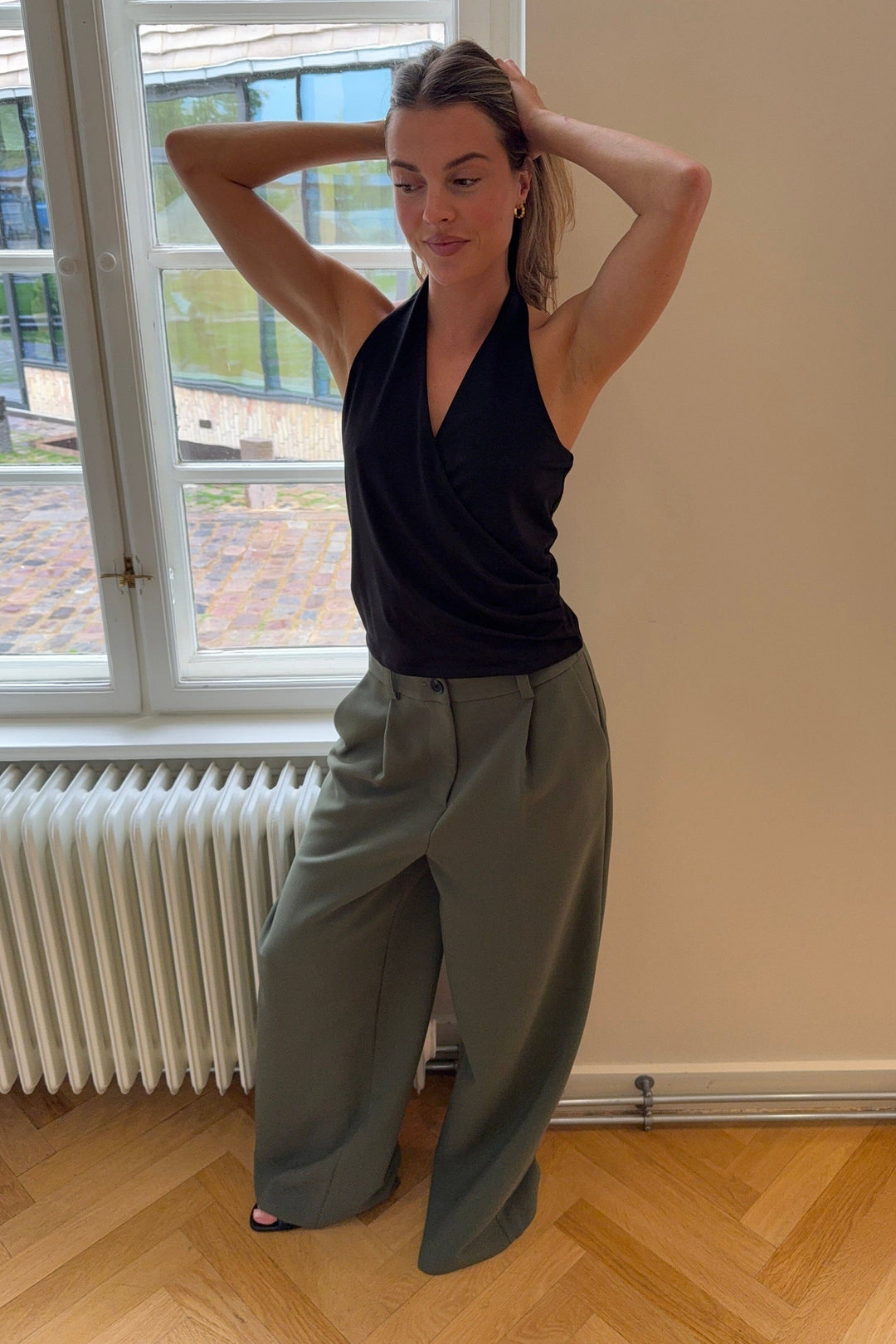 Modström - Galemd Wide Pants 58887 - 2201 - Army Dust Bukser 