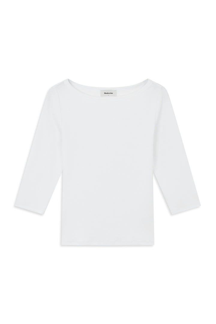 ModströM - Igormd Boatneck T-Shirt 59929 - 00007 - Off White Bluser 