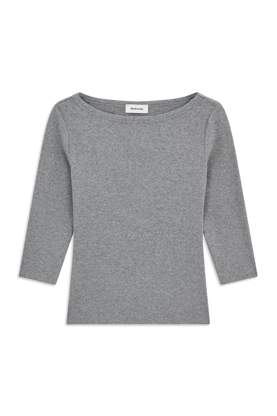 ModströM - Igormd Boatneck T-Shirt 59959 - 07088 - Dark Grey Melange Bluser 