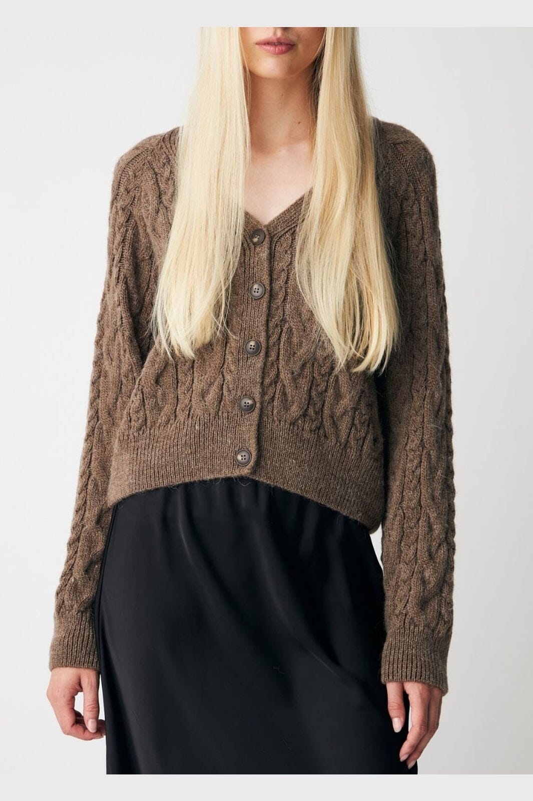 Modström - Kurtismd V-Neck Cardigan 59555 - 05584 - Chocolate Chip