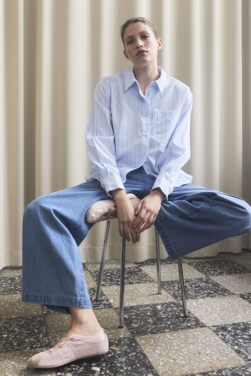 Modström - Millemd Stripe Shirt 58175 - 13619 - Light Blue And Navy Stripe Skjorter 