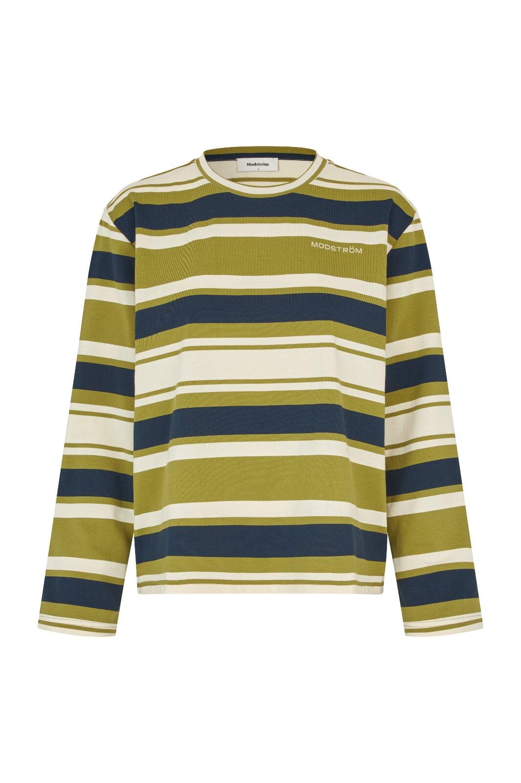 Modström - Urbanmd Stripe Ls T-Shirt 59040 - 11193 - Tarragon Navy Stripe T-shirts 
