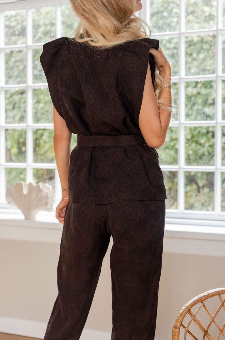 Molly & My X Julie Elgaard - Elsa Jacquard Pants 167096 - 676 - Dark Brown Bukser 