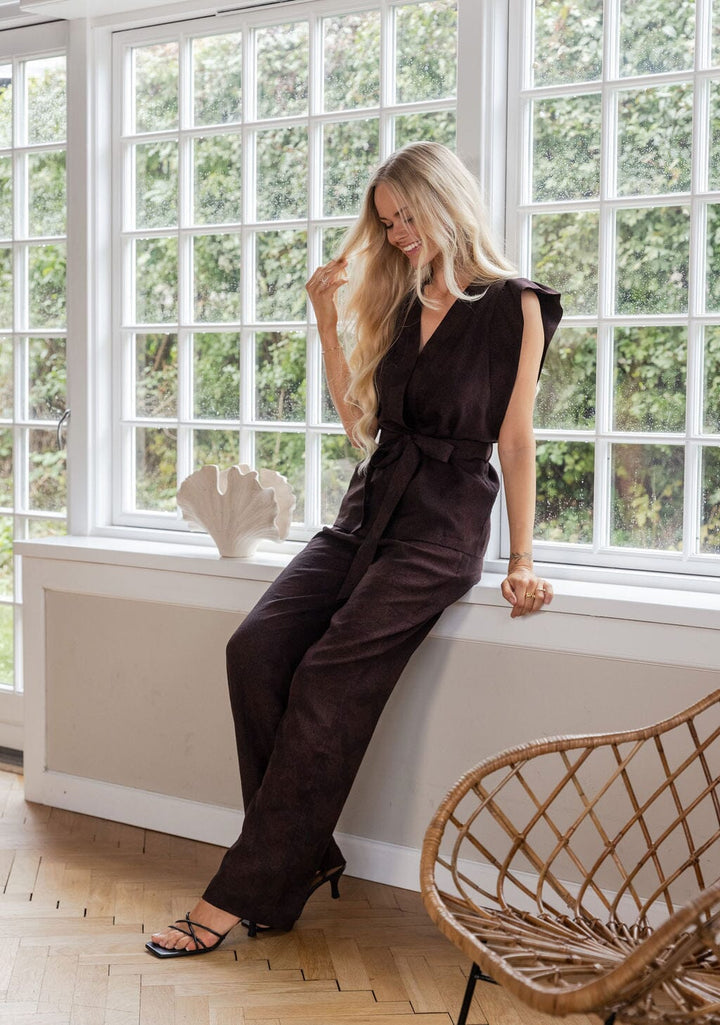 Molly & My X Julie Elgaard - Elsa Jacquard Pants 167096 - 676 - Dark Brown Bukser 