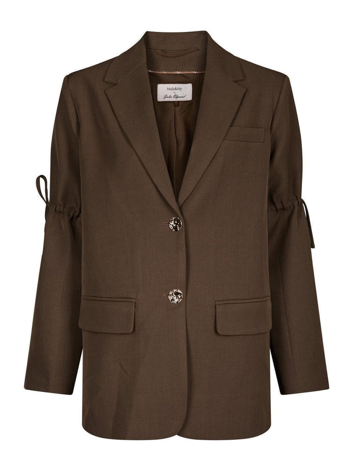 Molly&My x Julie Elgaard - Frida String Structure Blazer 167115 - 676 - Dark Brown Blazere 