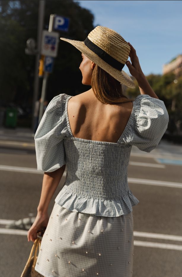 Molly&My x Julie Elsebeth - Tora Skirt - Blue Check Nederdele 