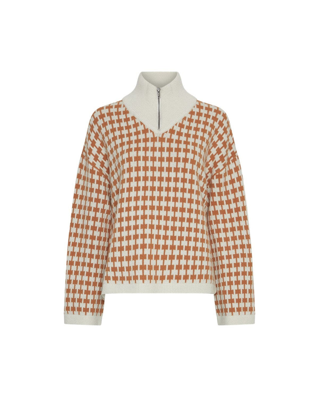 Moss Copenhagen - Mschamaria Zip Pullover 19172 - Egret C Spice
