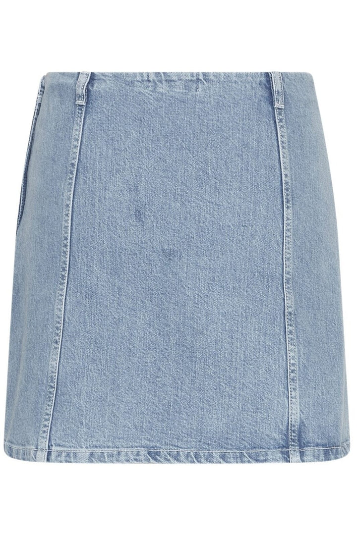Moss Copenhagen - Mschelida Ada Denim Skirt 19025 - Light Blue Wash Nederdele 