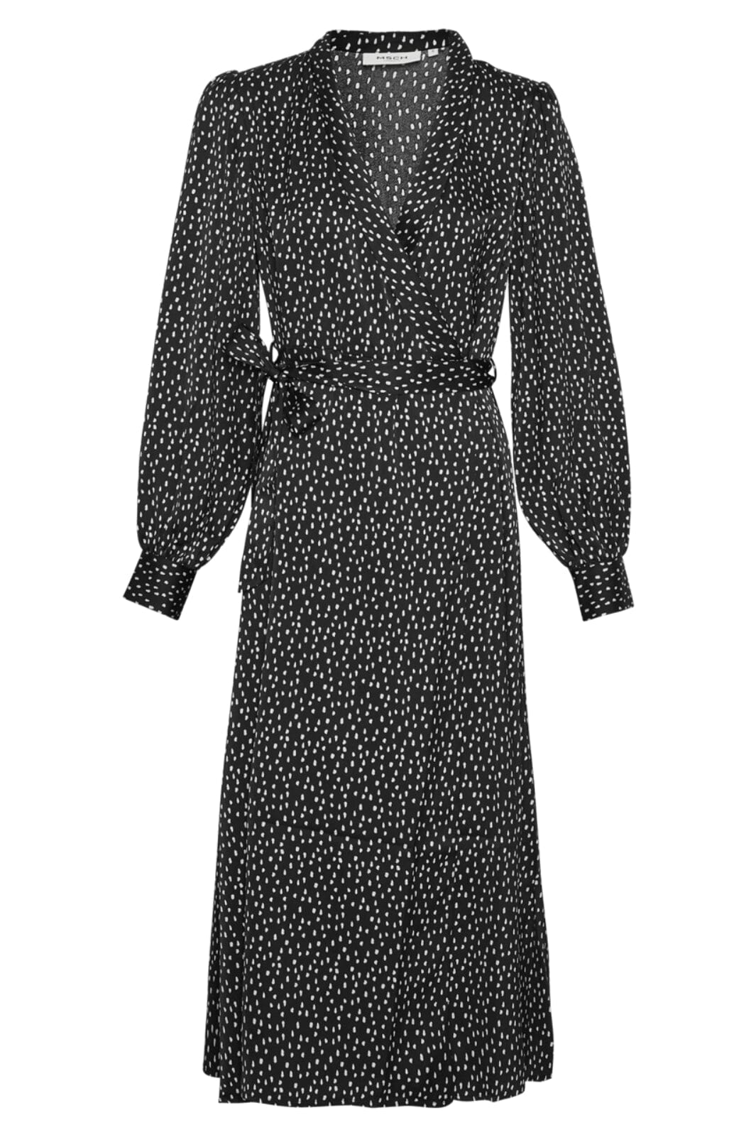 Moss Copenhagen - Mschhanalisa Myrina Wrap Dress - Black Dot Kjoler 
