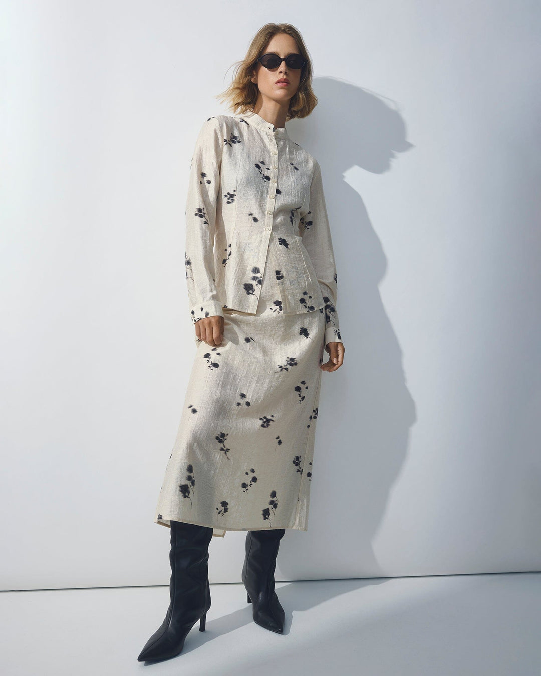 MSCH Copenhagen - Mschrianne Shirt 19633 - Oatmeal Flower Skjorter 