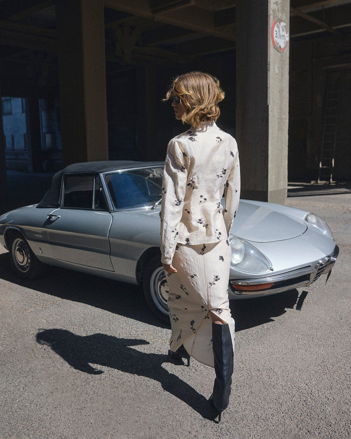 MSCH Copenhagen - Mschrianne Shirt 19633 - Oatmeal Flower Skjorter 