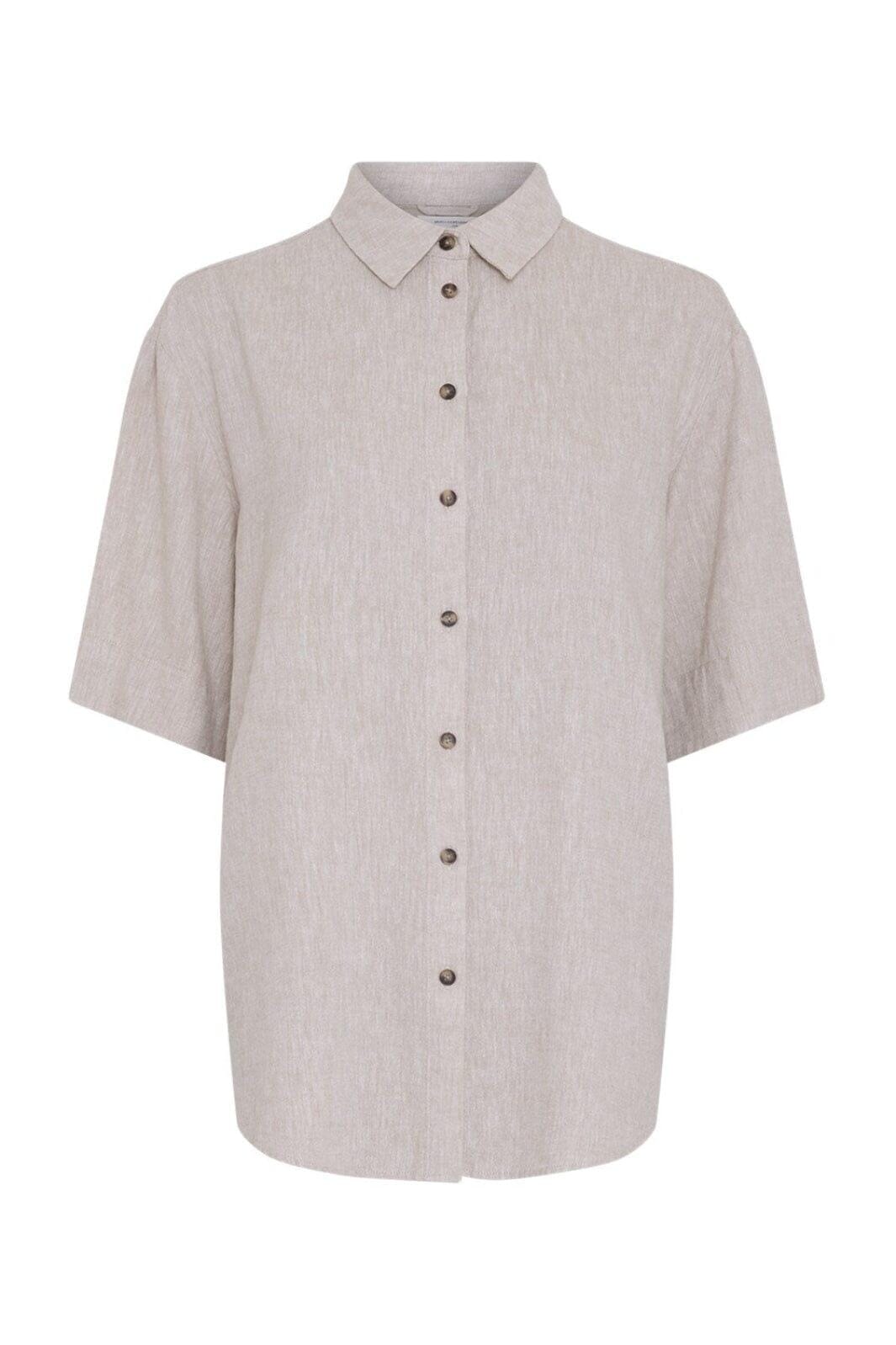 MSCH Copenhagen - Mschviana Ginia 3/4 Shirt 19654 - Sand Melange Skjorter 