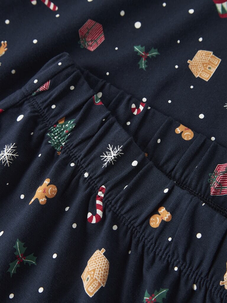 Name It - Nanvismas Ls Nightset - 4879867 Navy Blazer Xmas Aop Navy Nattøj 
