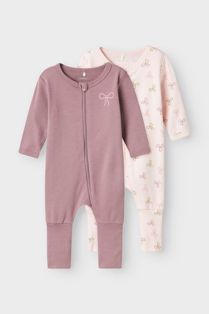 Name It - Nbfnightsuit Zip Ff Pink Bow - 4737074 Barely Pink