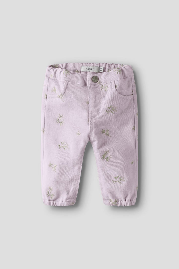 Name It - Nbfrose Loose  Twi Pant 1717-Yf B - 4994916 Dawn Pink Flower Emb