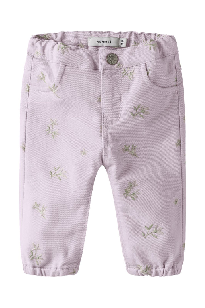 Name It - Nbfrose Loose  Twi Pant 1717-Yf B - 4994916 Dawn Pink Flower Emb