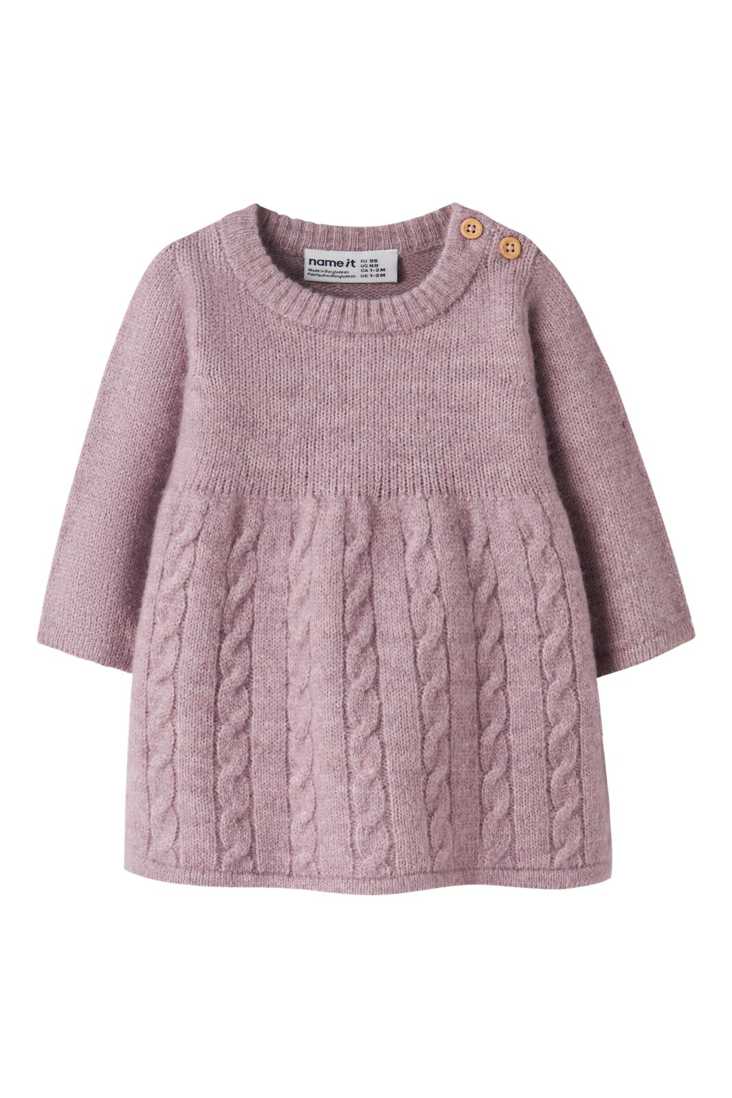 Name It - Nbfrosely Ls Knit Dress - 5115929 Mauve Shadows