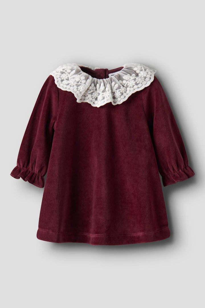 Name It - Nbfroxy Ls Vel Dress - 4873980 Burgundy