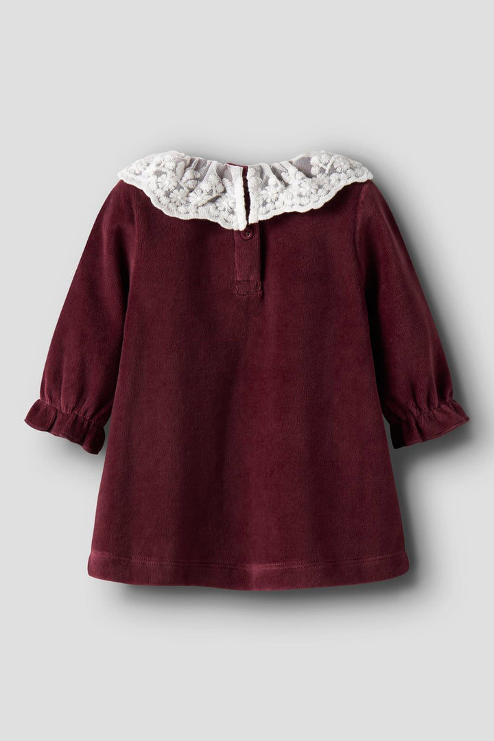 Name It - Nbfroxy Ls Vel Dress - 4873980 Burgundy