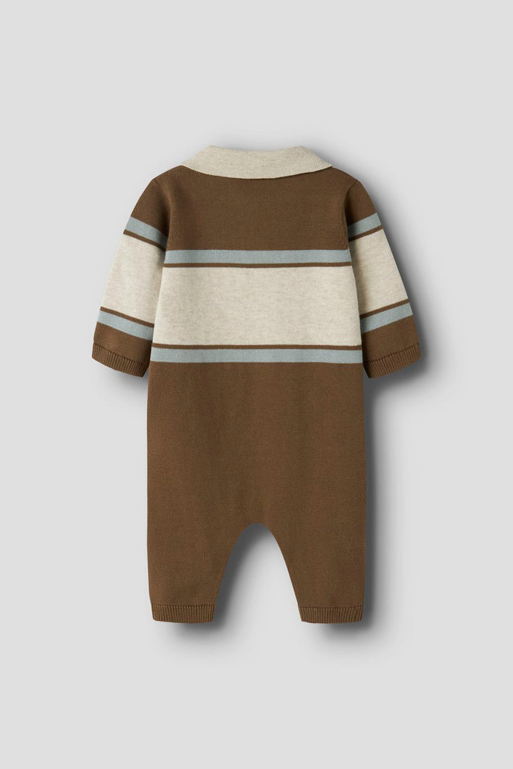 Name It - Nbmral Ls Knit Polo Suit - 5115226 Sepia